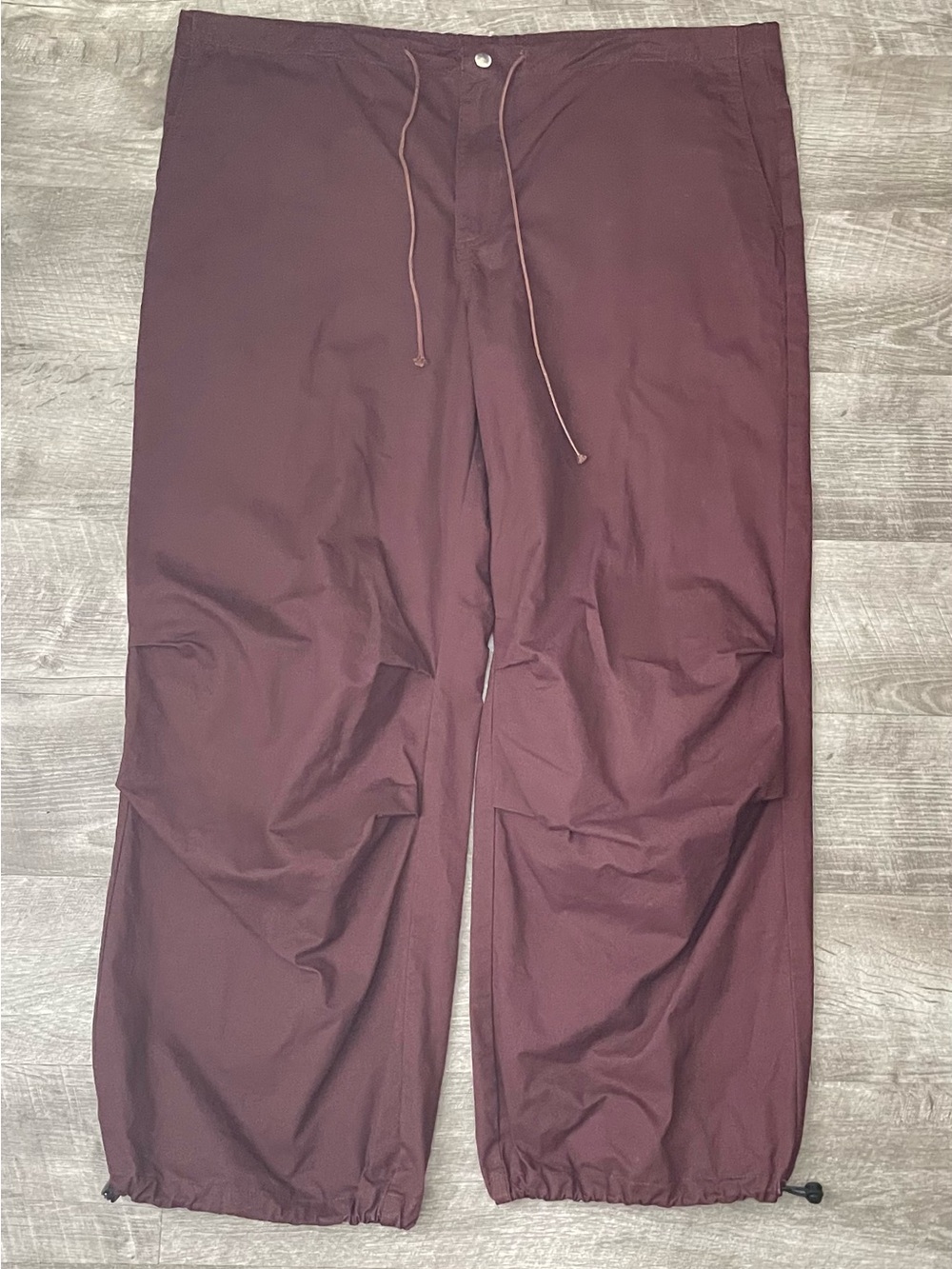 EASY MONEY SZ M Drawstring Cargo Pants - Burgundy